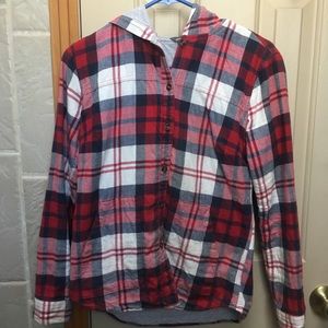 Eddie Bauer light button up hoodie.